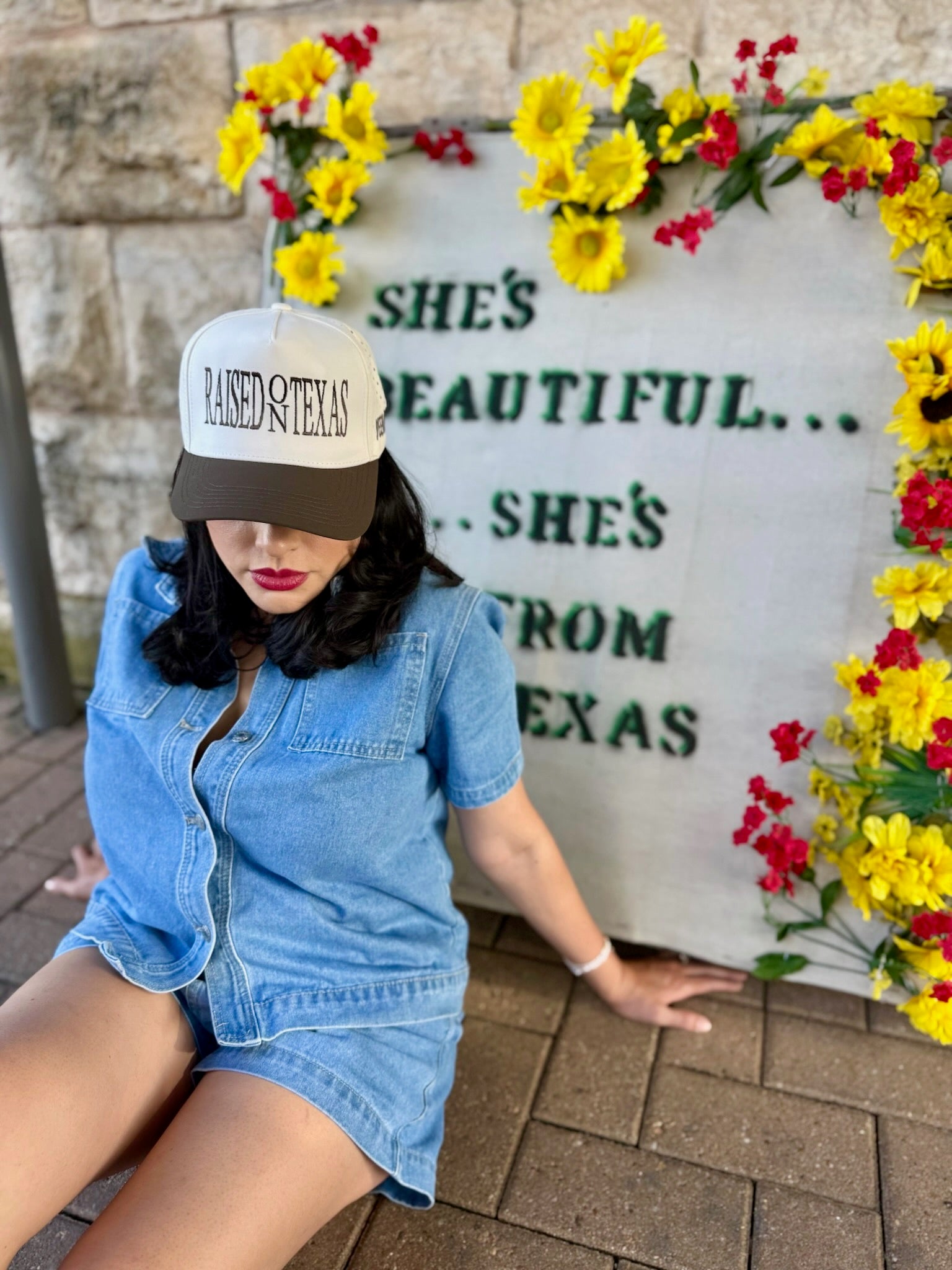Raised On Texas Hydro Hat Tan & Dark Brown