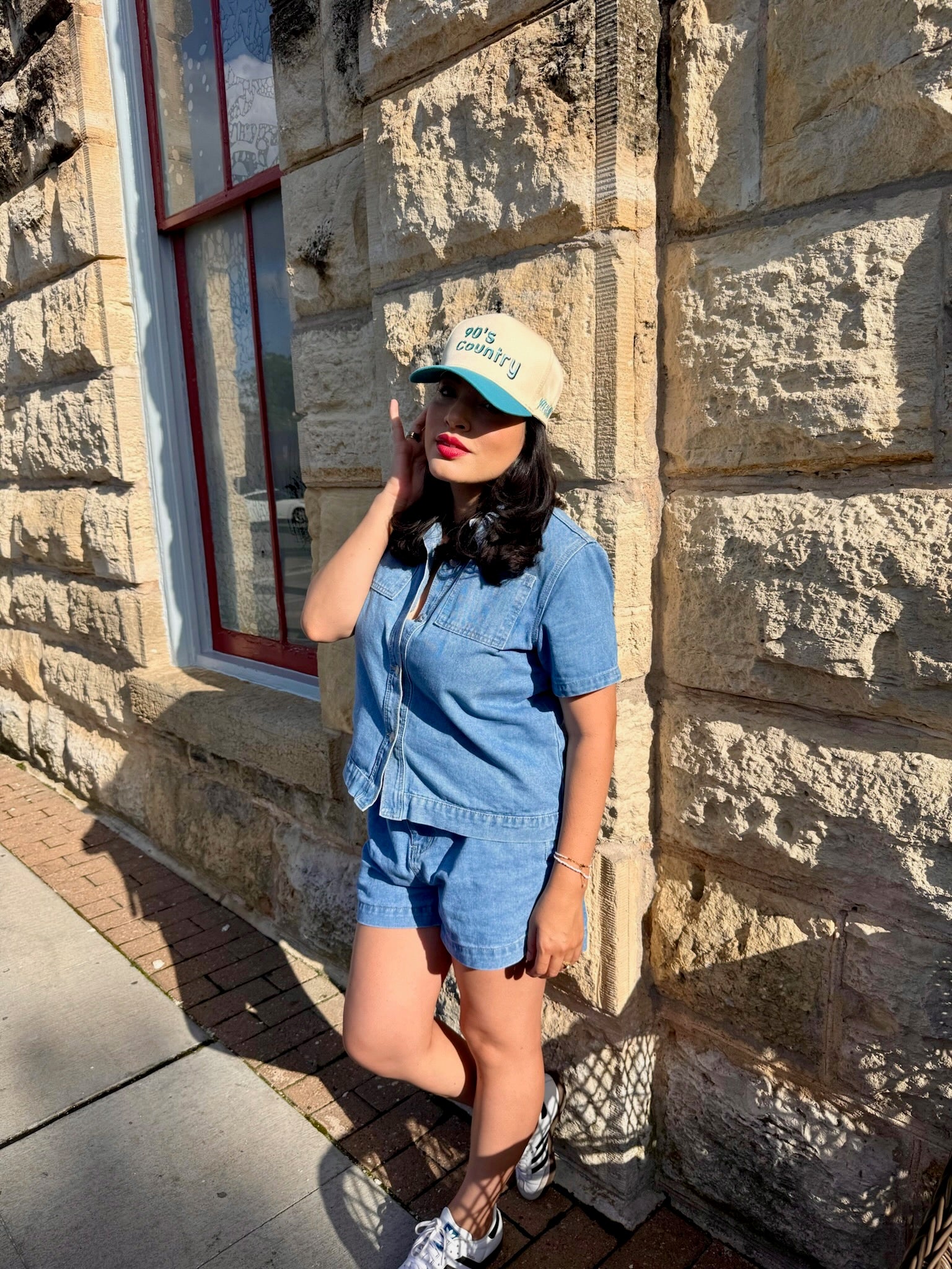90's Country Beige and Sky Blue